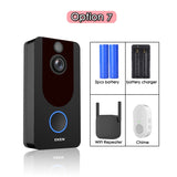 EKEN V7 HD 1080P Smart WiFi Video Doorbell Camera Visual Intercom Night vision IP Door Bell Wireless Security Camera - Livefree