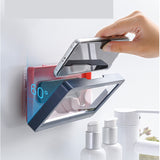 Home Wall Waterproof Mobile Phone Box Self-adhesive Holder Touch Screen Bathroom Phone Shell Shower Sealing Storage Box - Livefree