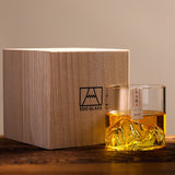Japan 3D Mountain Whiskey Glass Glacier Old Fashioned Whisky Rock Glasses Whiskey-glass Wooden Gift Box Vodka Cup Wine Tumbler - Livefree