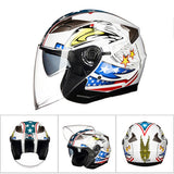 Motorcycle Helmet Double Lens Moto Helmet Open Face Scooter Racing Helmet Casco Moto Capacete Casque Scooter Motorbike Helmet - Livefree