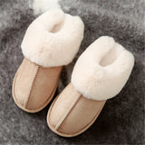 JIANBUDAN Plush warm Home flat slippers Lightweight soft comfortable winter slippers Women's cotton shoes Indoor plush slippers - Livefree