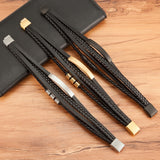 XQNI Fashion New Style Hand-woven Multi-layer Combination Accessory Stainless Steel Men's Leather Bracelet Classic Gift Big Sale - Livefree