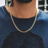 Vnox Cuban Chain Necklace for Men Women, Basic Punk Stainless Steel Curb Link Chain Chokers,Vintage Gold Tone Solid Metal Collar - Livefree