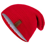 New Unisex Letter Beanie Hat Leisure Add Fur Lined Winter Hats For Men Women Keep Warm Knitted Hat Fashion Solid Ski Bonnet Cap - Livefree