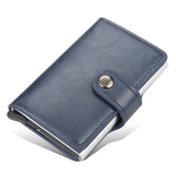New Men women smart wallet Credit Bank card holder fashion purse Aluminum alloy Business Casual Mini wallet Brand PU Purse - Livefree