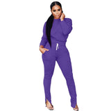 Winter Two Piece Set Women's set Long sleeve TShirt pants suit Casual tracksuit outfit Sweatsuit Sporty - Livefree