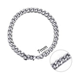 Jiayiqi 3-11 mm Men Chain Bracelet Stainless Steel Curb Cuban Link Chain Bangle for Male Women Hiphop Trendy Wrist Jewelry Gift - Livefree