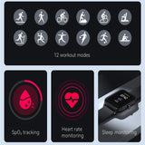 HAYLOU GST Smart Watch Men Women Watch Blood Oxygen Heart Rate Sleep Monitor 12 Sport Models Custom Watch Face Global Version - Livefree