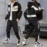 Men's Tracksuit Man Two Piece Set Sweatsuit Polyester Overalls Leisure Suit Hooded Jackets And Hip Hop Harlan Pants - Livefree