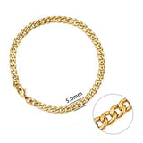 Jiayiqi 3-11 mm Men Chain Bracelet Stainless Steel Curb Cuban Link Chain Bangle for Male Women Hiphop Trendy Wrist Jewelry Gift - Livefree