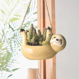 Creative Ceramic Hanging Flower Plant Pots Scindapsus Chlorophytum Hanging Flower Basket Cartoons Animal Vase Garden Decoration - Livefree