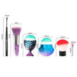 4 Types Nail Brush Plastic Cleaner for Acrylic Nails Art Manicure Care Accessory Cleaning Remove Dust Powder - Livefree