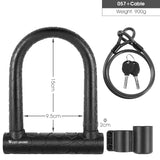 WEST BIKING Bicycle U Lock MTB Road Bike Padlock 2 Keys Anti-theft Safety Motorcycle Scooter Cycling Lock Bicycle Accessories - Livefree