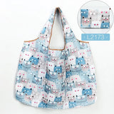 Pink Cartoon Large Capacity Reusable Grocery  Shopping Bag Handbag Foldable Eco Women's  Washable Gift Bag - Livefree