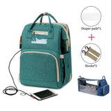 USB Diaper Bags Backpack Foldable Sunscreen Baby Bed Crib Bag Large Capacity Insulation Nursing Stroller Bag With Changing Mat - Livefree
