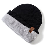 New Unisex Letter Beanie Hat Leisure Add Fur Lined Winter Hats For Men Women Keep Warm Knitted Hat Fashion Solid Ski Bonnet Cap - Livefree
