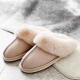 JIANBUDAN Plush warm Home flat slippers Lightweight soft comfortable winter slippers Women's cotton shoes Indoor plush slippers - Livefree