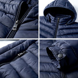 DARPHINKASA Men Winter Parka Coat Jacket Waterproof Hooded Hat Detachable Jacket Men Solid Color Ultra Light Women Parka Coat - Livefree