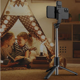 FANGTUOSI Wireless bluetooth selfie stick foldable mini tripod with fill light shutter remote control for IOS Android - Livefree