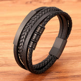 XQNI Fashion New Style Hand-woven Multi-layer Combination Accessory Stainless Steel Men's Leather Bracelet Classic Gift Big Sale - Livefree