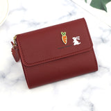 cute wallet coin purse for girls lady's card bag wallet multifunctional rabbit and carrot coin purse - Livefree