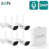 Zoohi Wireless Mini NVR 3MP Wifi Camera Set Surveillance Video System Sound Record Home Outdoor Security Camera System