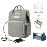 USB Diaper Bags Backpack Foldable Sunscreen Baby Bed Crib Bag Large Capacity Insulation Nursing Stroller Bag With Changing Mat - Livefree