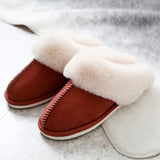 JIANBUDAN Plush warm Home flat slippers Lightweight soft comfortable winter slippers Women's cotton shoes Indoor plush slippers - Livefree