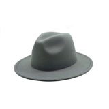 Autumn Winter Womens Felt Hat Fedoras Big Brim Hats For Women British Style Vintage Church Hats Lady Flat Brim White jazz cap - Livefree