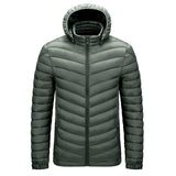 DARPHINKASA Men Winter Parka Coat Jacket Waterproof Hooded Hat Detachable Jacket Men Solid Color Ultra Light Women Parka Coat - Livefree