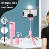 Selfie Stick Wireless Bluetooth Compatible Foldable Mini Tripod For Phone With Fill Light Shutter Remote Control For IOS Android - Livefree