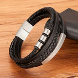 XQNI Fashion New Style Hand-woven Multi-layer Combination Accessory Stainless Steel Men's Leather Bracelet Classic Gift Big Sale - Livefree