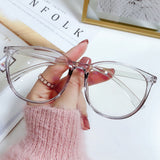 Transparent Computer Glasses Frame Women Men Anti Blue Light Round Eyewear Blocking Glasses Optical Spectacle Eyeglass - Livefree