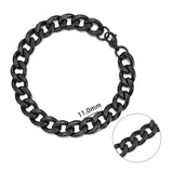 Jiayiqi 3-11 mm Men Chain Bracelet Stainless Steel Curb Cuban Link Chain Bangle for Male Women Hiphop Trendy Wrist Jewelry Gift - Livefree