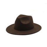 Autumn Winter Womens Felt Hat Fedoras Big Brim Hats For Women British Style Vintage Church Hats Lady Flat Brim White jazz cap - Livefree