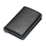 Customized Wallet 2022 Credit Card Holder Men Wallet RFID Aluminium Box Bank Card Holder Vintage Leather Wallet with Money Clips - Livefree