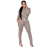Winter Two Piece Set Women's set Long sleeve TShirt pants suit Casual tracksuit outfit Sweatsuit Sporty - Livefree