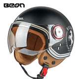 Capacete BEON 110B Motorcycle Scooter Helmet beon open face 3/4 motorbike jet vintage retro helmets Casco ECE Certification - Livefree
