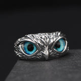 NEW Retro Cute Simple Design Owl Ring Multicolor Eyes Silver Color Men Women Engagement Wedding Rings Jewelry Gifts Resizable - Livefree