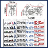 Motorcycle cover universal Outdoor UV Protector Scooter All Season waterproof Bike Rain Dustproof cover M L XL 2XL 3XL 4XL 190T - Livefree