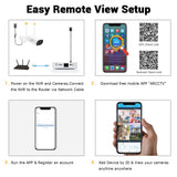 Zoohi Wireless Mini NVR 3MP Wifi Camera Set Surveillance Video System Sound Record Home Outdoor Security Camera System
