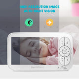 HeimVision HM136 Baby Sleep Monitor with Camera 720P Video 5 Inch LCD Screen Nanny Security Night Vision Temperature Camera - Livefree