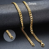 Vnox Cuban Chain Necklace for Men Women, Basic Punk Stainless Steel Curb Link Chain Chokers,Vintage Gold Tone Solid Metal Collar - Livefree