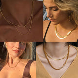 Vnox Cuban Chain Necklace for Men Women, Basic Punk Stainless Steel Curb Link Chain Chokers,Vintage Gold Tone Solid Metal Collar - Livefree