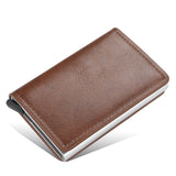 New Men women smart wallet Credit Bank card holder fashion purse Aluminum alloy Business Casual Mini wallet Brand PU Purse - Livefree