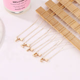 SUMENG Fashion Tiny Heart Dainty Initial Necklace Gold Silver Color Letter Name Choker Necklace For Women Pendant Jewelry Gift - Livefree
