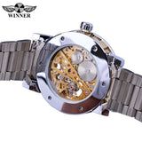 Winner Transparent Fashion Diamond Luminous Gear Movement Royal Design Men Top Brand Luxury Male Mechanical Skeleton Wrist Watch - Livefree