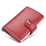 New Men women smart wallet Credit Bank card holder fashion purse Aluminum alloy Business Casual Mini wallet Brand PU Purse - Livefree
