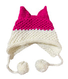 BomHCS Cute Fox Ears Beanie Winter Warm 100% Handmade Knit Hat - Livefree