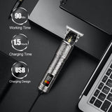 RESUXI Professional LCD display Hair Trimmer Hair Clipper Rechargeable Beard Trimmer for Men Cordless Trimmer Hair cutting tools - Livefree